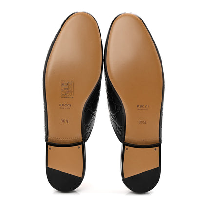 Gucci Glamour Calfskin Guccissima Womens Princetown Slippers 38.5 Black 6 of 10