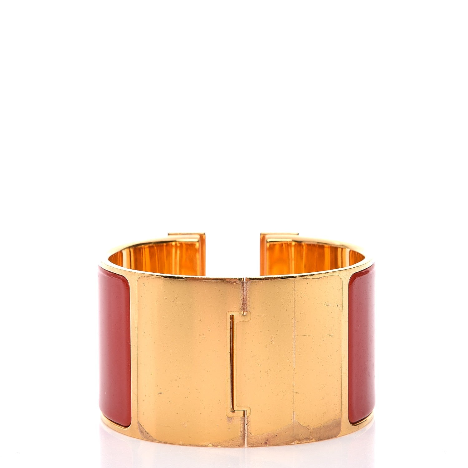 Hermes Enamel Clic Clac H Extra Wide Bracelet PM Capucine 3 of 6