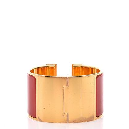 Hermes Enamel Clic Clac H Extra Wide Bracelet PM Capucine 3 of 6