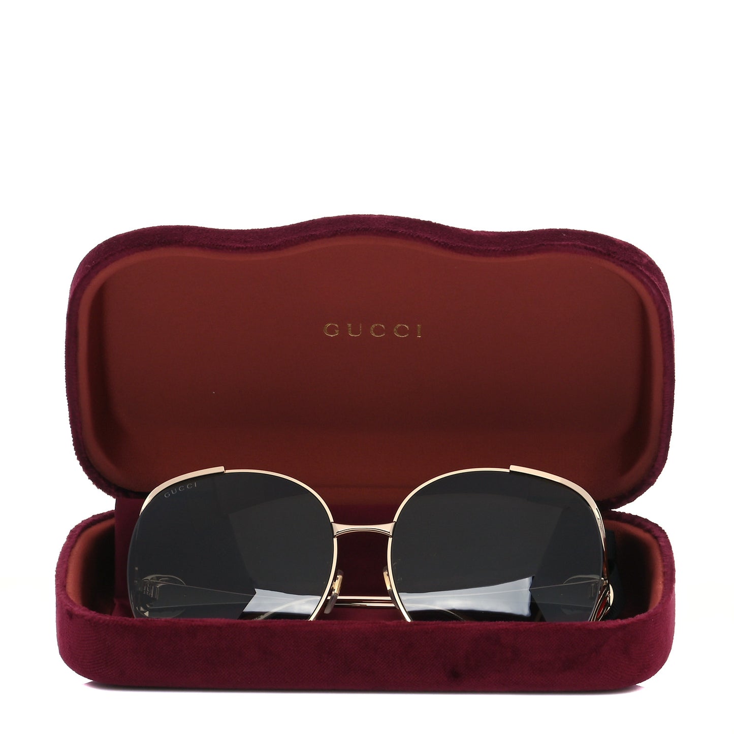 Metal Oversized Round Frame GG0225S Sunglasses Gold