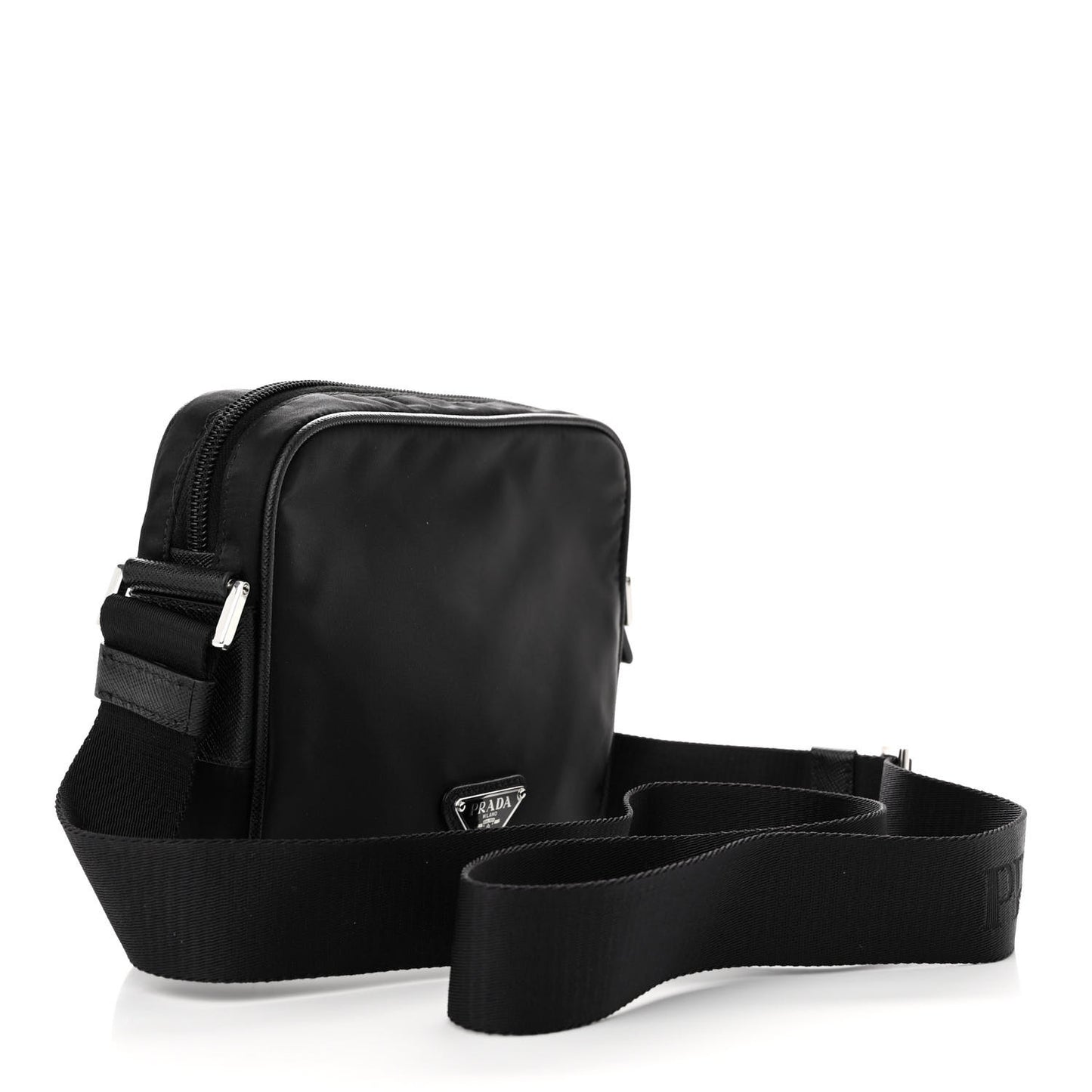 Tessuto Nylon Saffiano Logo Camera Bag Black