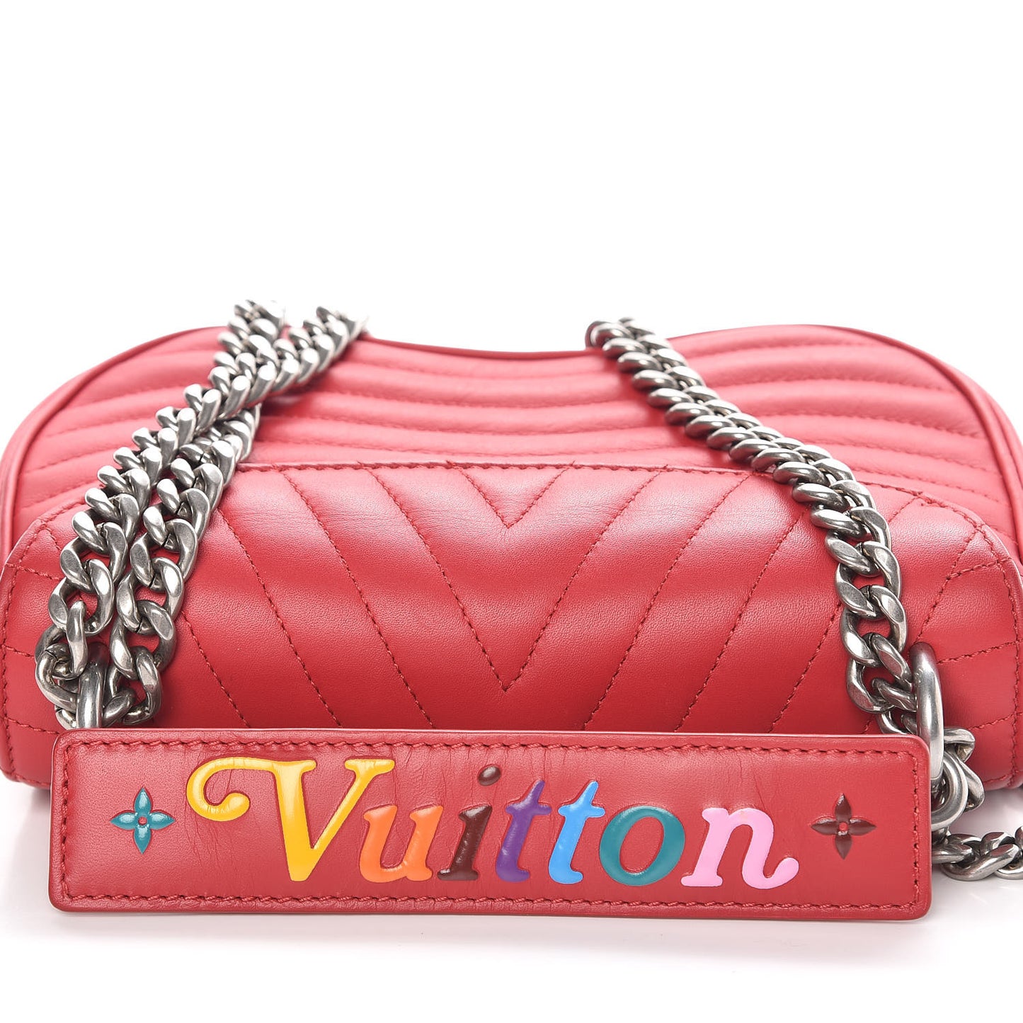 Calfskin New Wave Chain MM Ecarlate