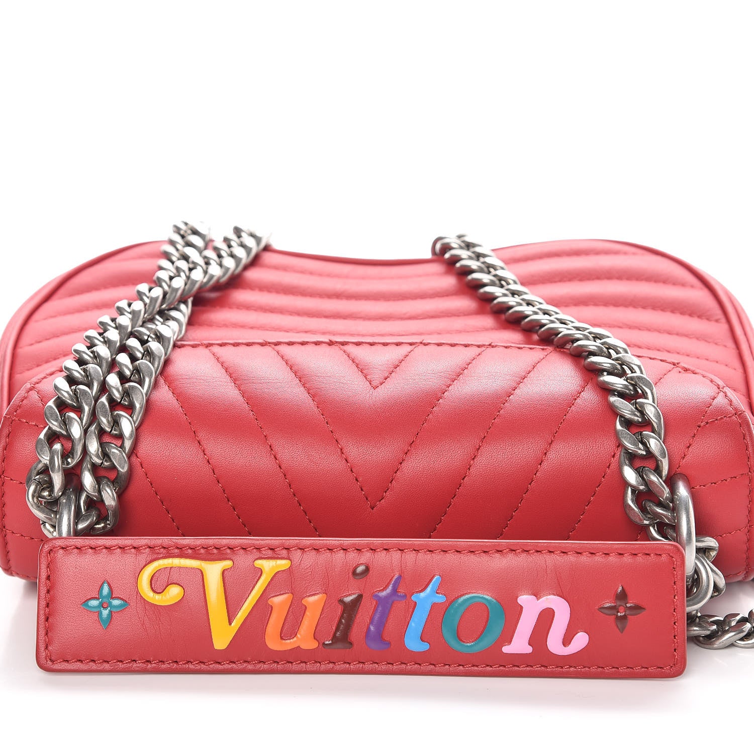 Louis Vuitton Calfskin New Wave Chain MM Ecarlate 6 of 13