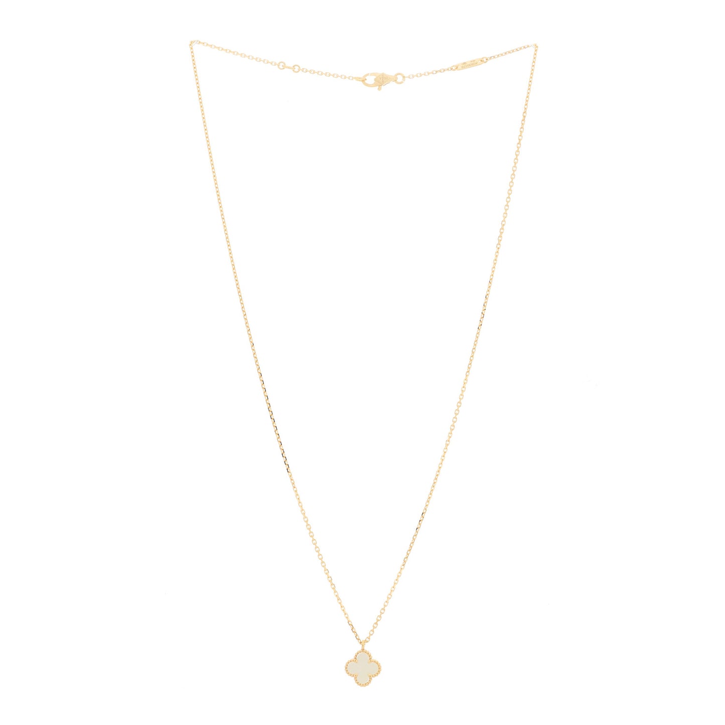 18K Yellow Gold Mother of Pearl Sweet Alhambra Pendant Necklace