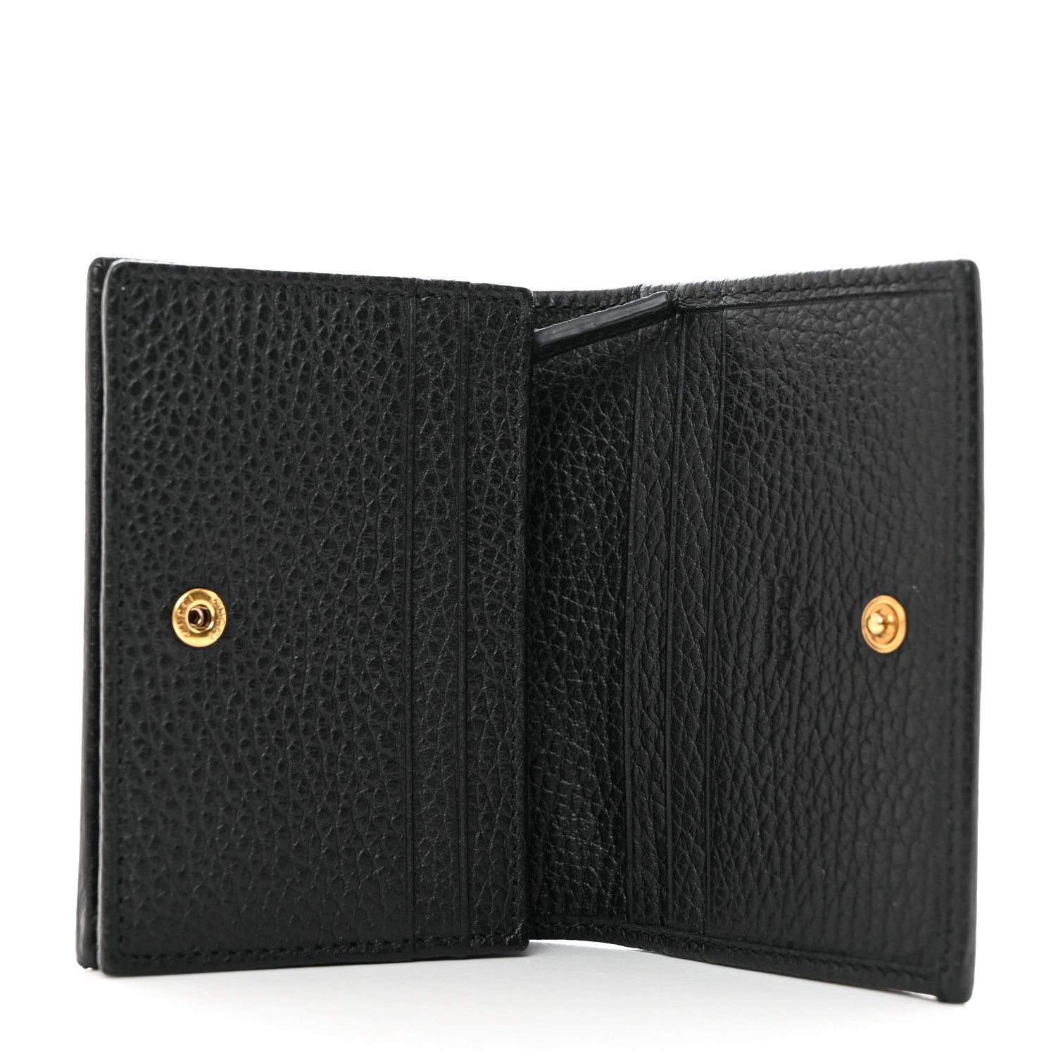 Gucci Pebbled Calfskin Butterfly Card Case Black 5 of 8