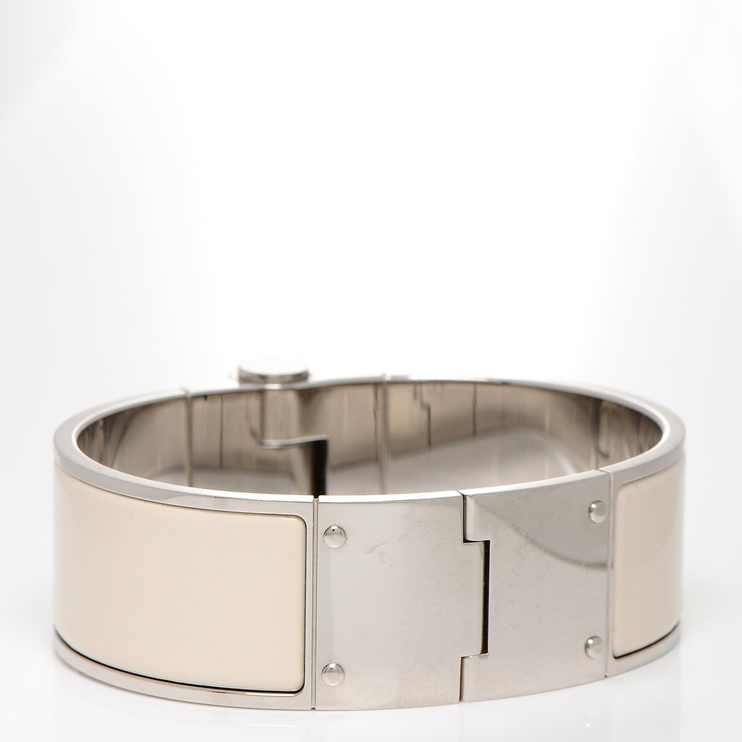 Enamel Wide Hinged Bracelet M Pannacotta