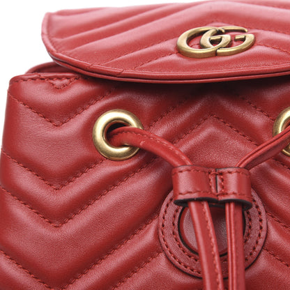 Gucci Calfskin Matelasse GG Marmont Flap Backpack Hibiscus Red 9 of 9