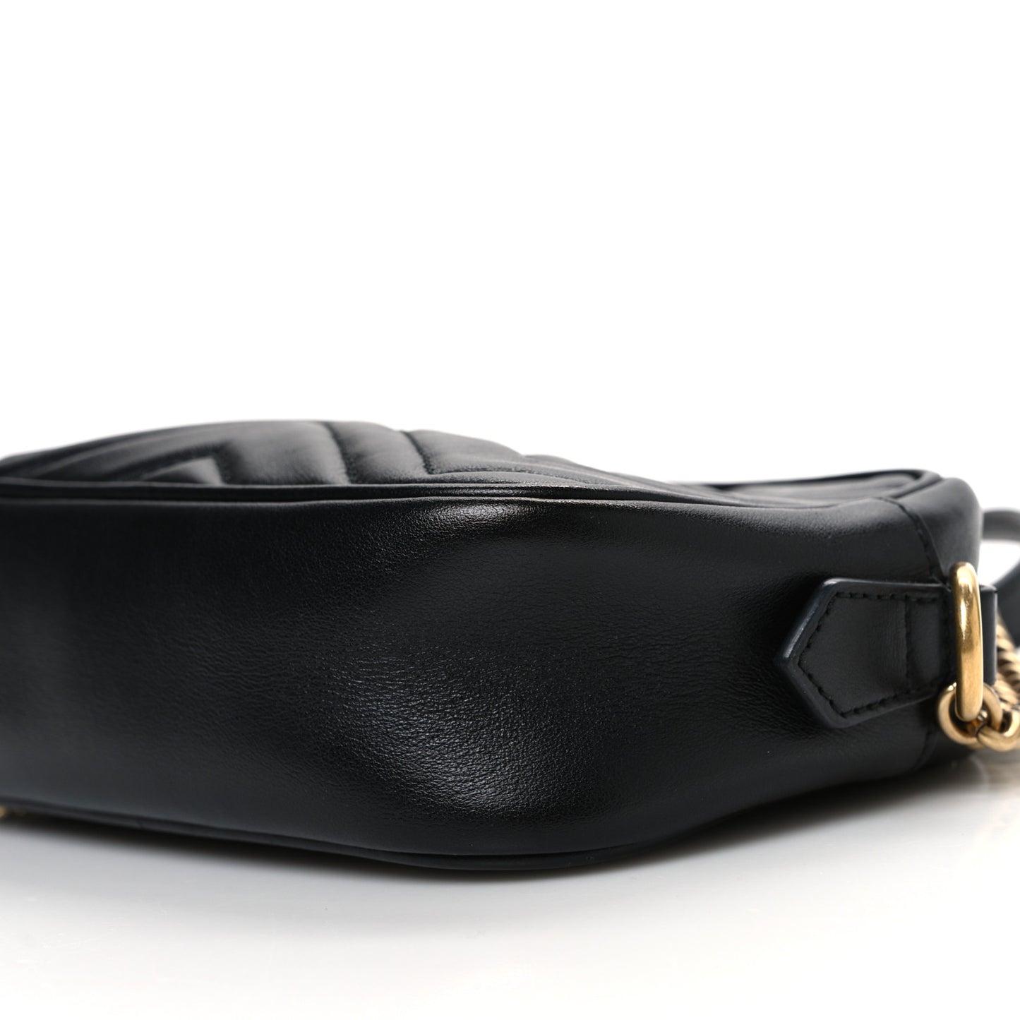 Calfskin Matelasse Mini GG Marmont Chain Shoulder Bag Black