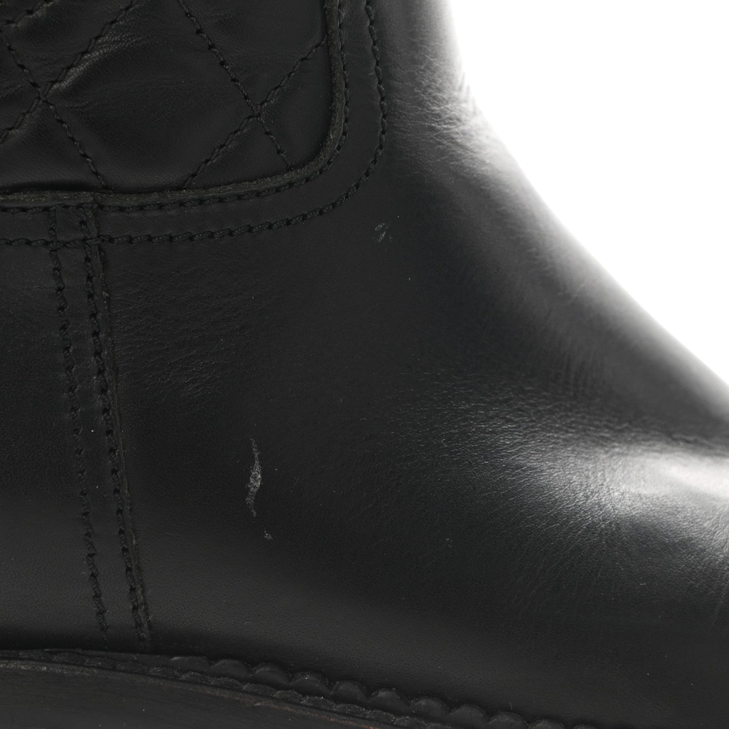 Chanel Calfskin Quilted Boots 37 Black 12 of 12