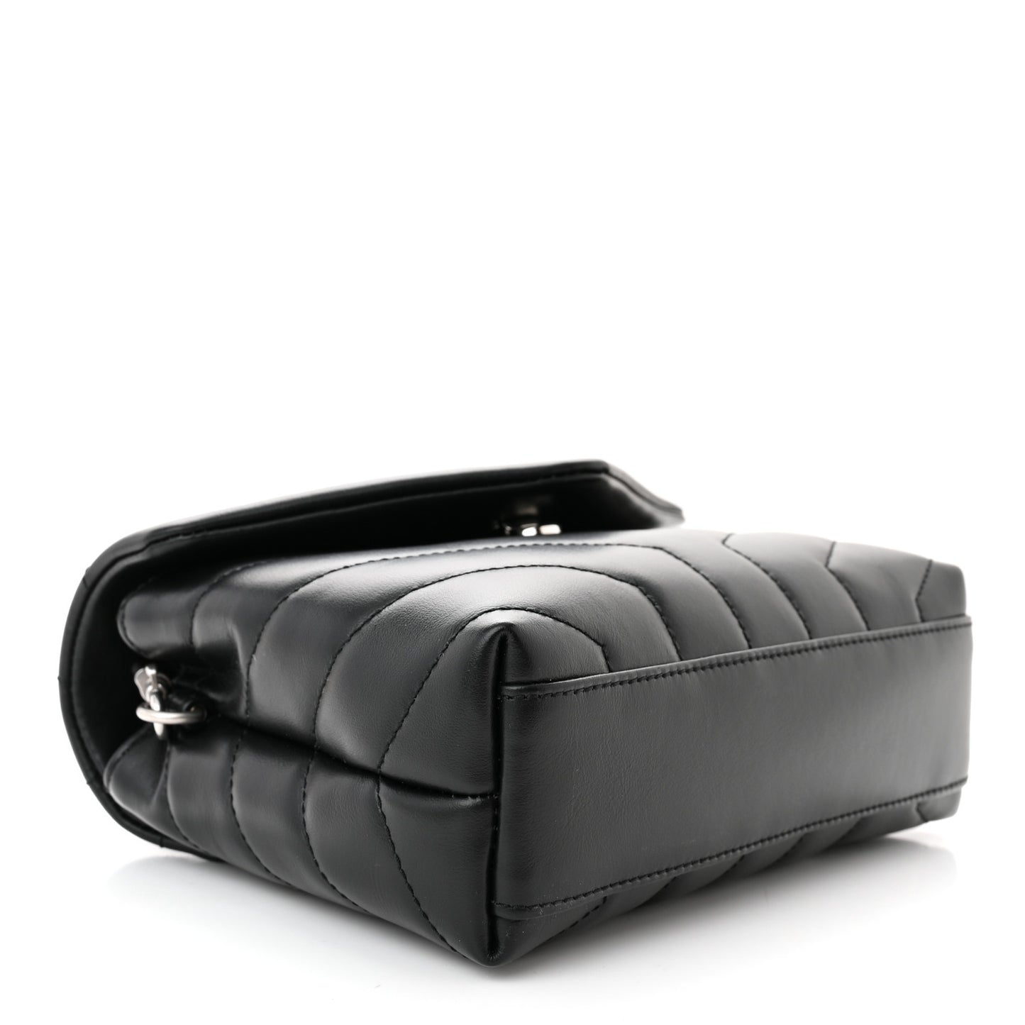 Calfskin Y Quilted Monogram Toy Loulou Crossbody Bag Black