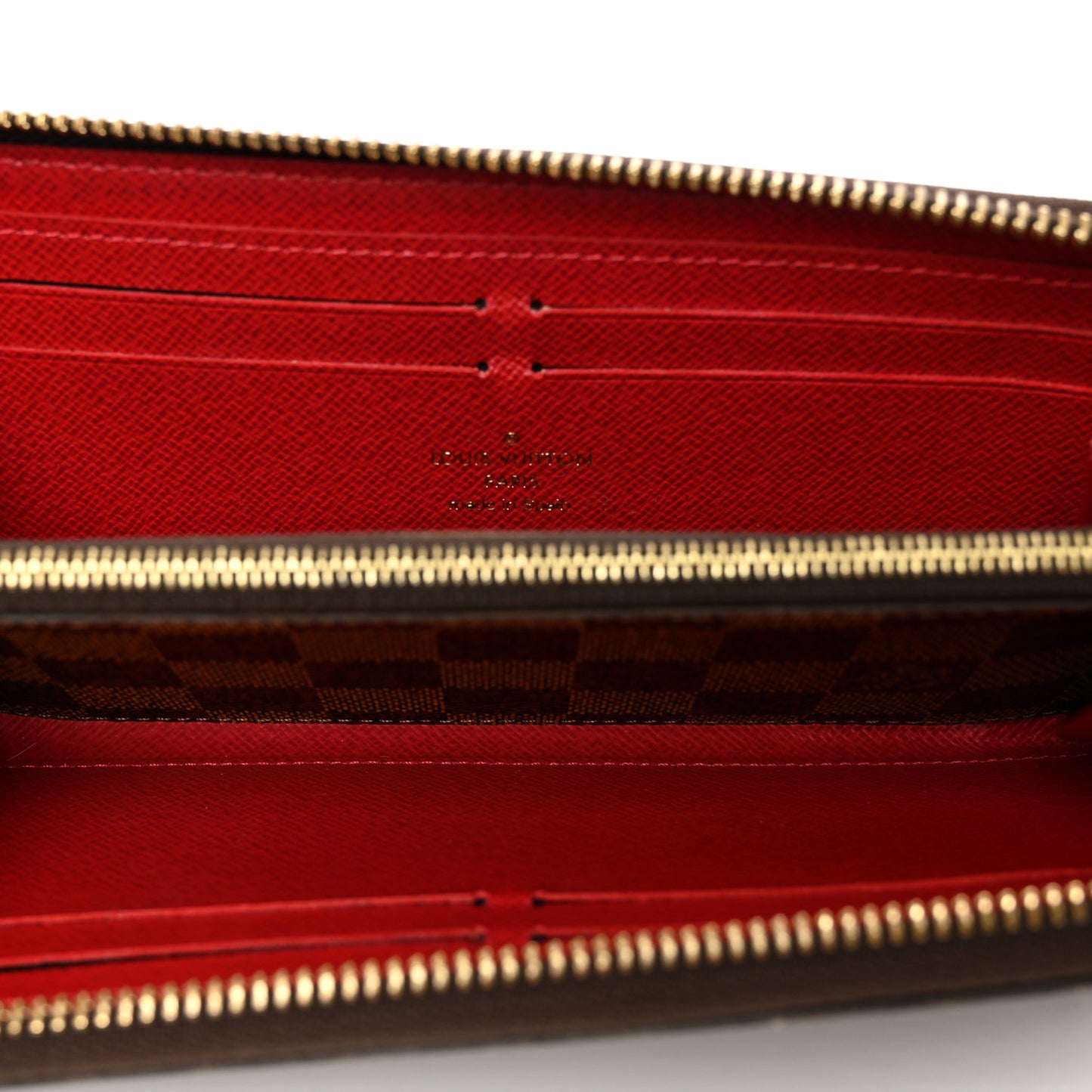 Damier Ebene Clemence Wallet Cherry