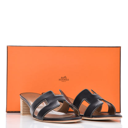 Hermes Calfskin Oasis Sandals 37.5 Black 11 of 11