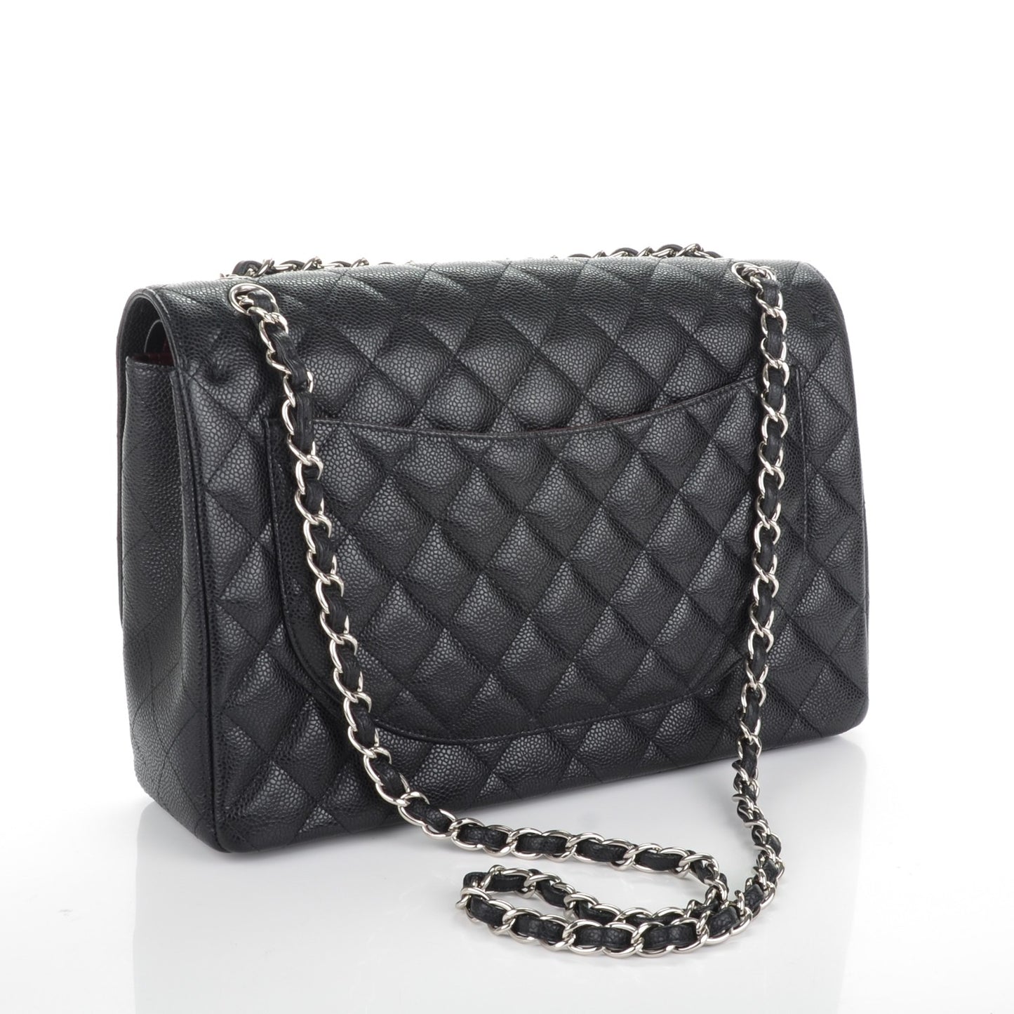 Caviar Quilted Maxi Double Flap Black