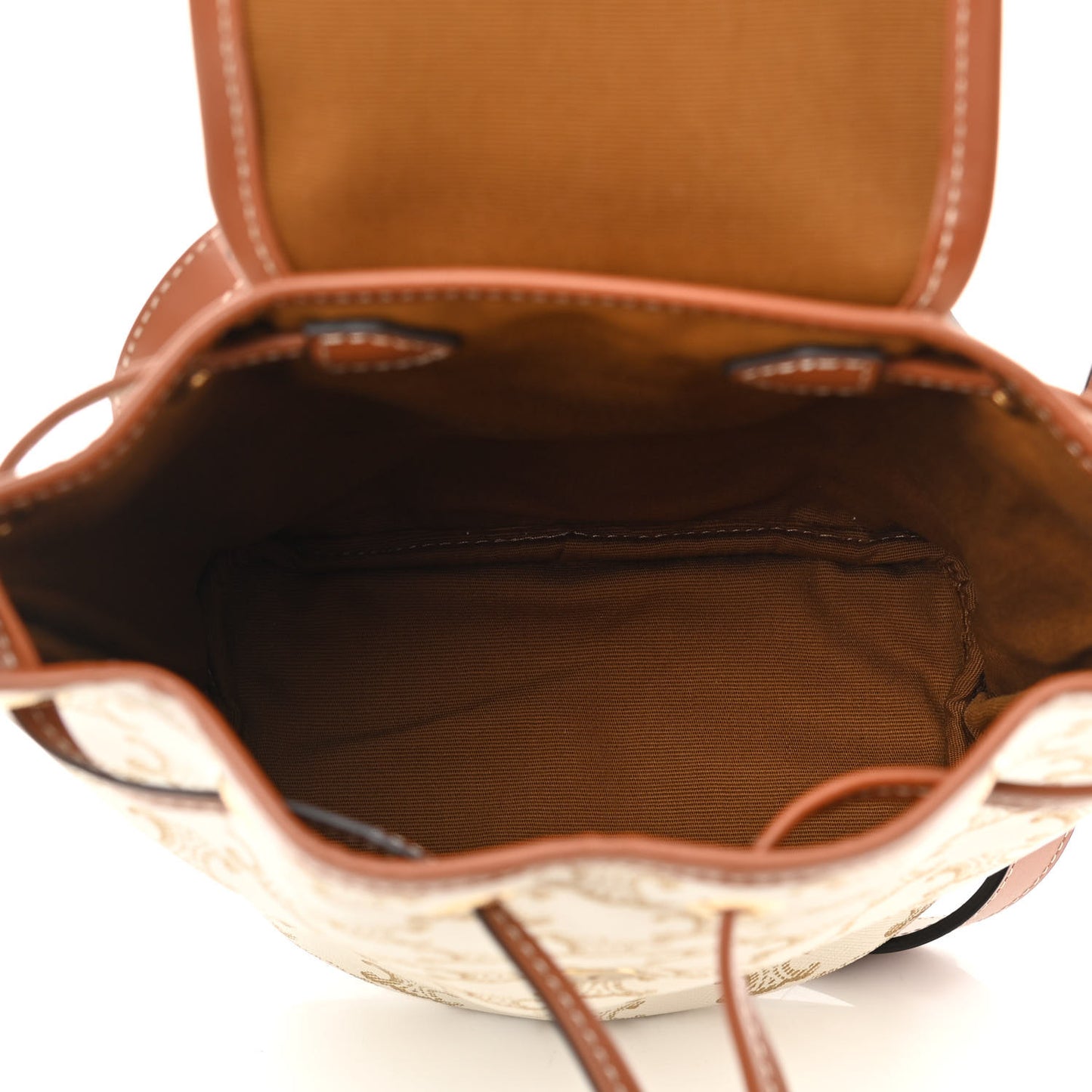 Triomphe Canvas Calfskin Mini Folco Backpack White