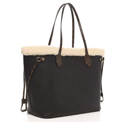 Louis Vuitton Calfskin Monogram Teddy Neverfull MM Black 4 of 10