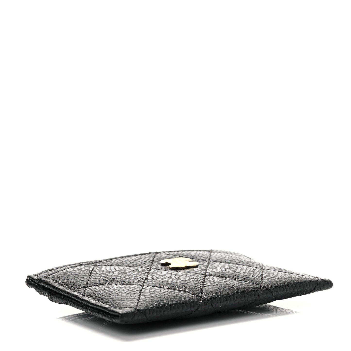 Caviar Quilted Card Holder Black