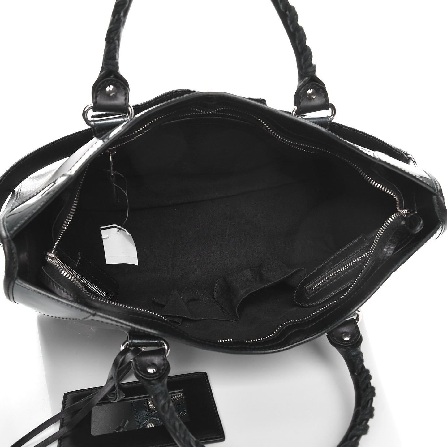 Smooth Calfskin Metallic Patent Giant 12 Silver Hardware City Black Gris