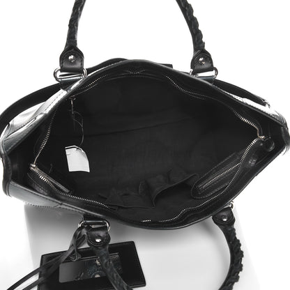 Balenciaga Smooth Calfskin Metallic Patent Giant 12 Silver Hardware City Black Gris 6 of 11