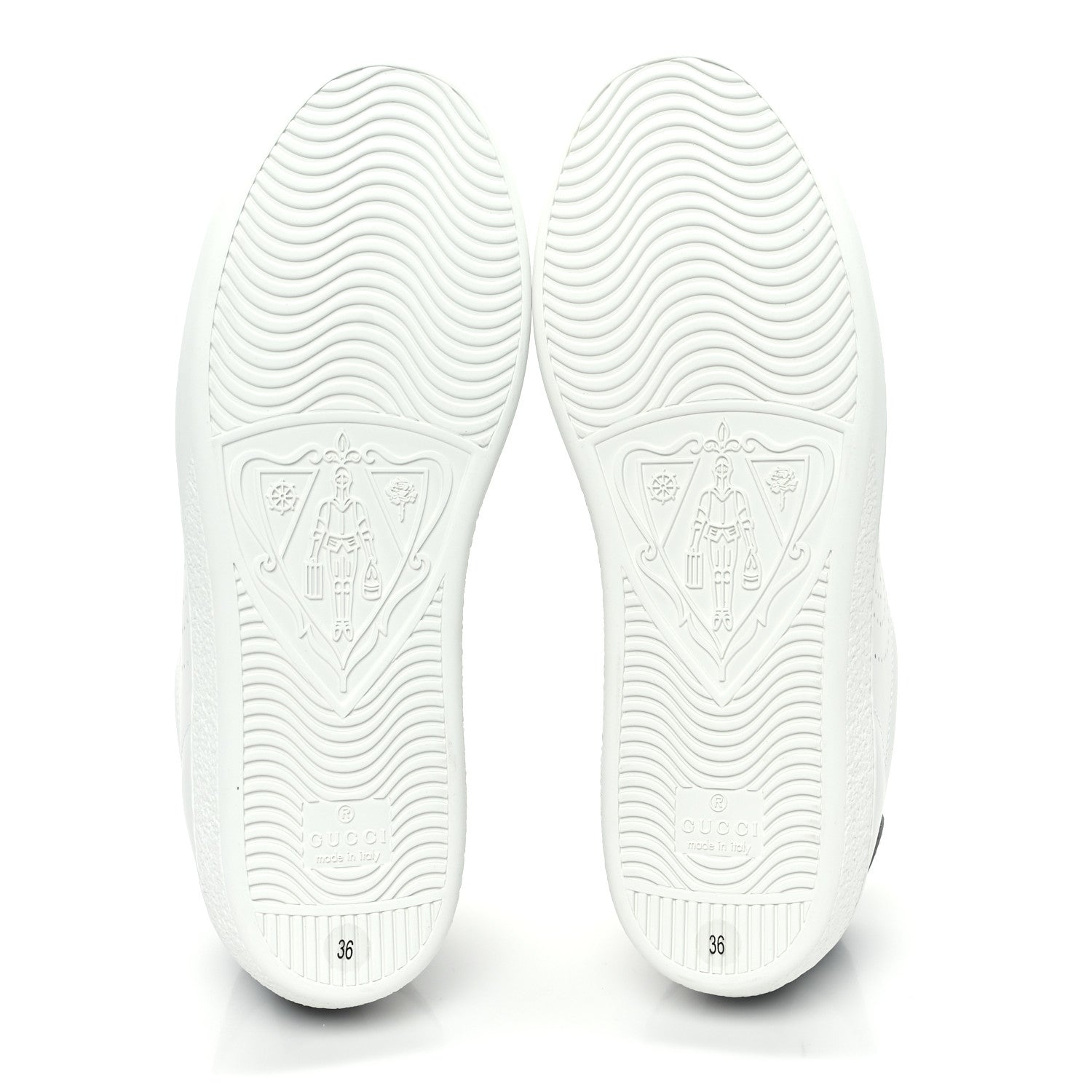 Gucci Calfskin Interlocking G Perforated Womens Ace Sneakers 36 White Grey Sky 5 of 9
