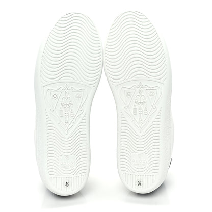 Gucci Calfskin Interlocking G Perforated Womens Ace Sneakers 36 White Grey Sky 5 of 9