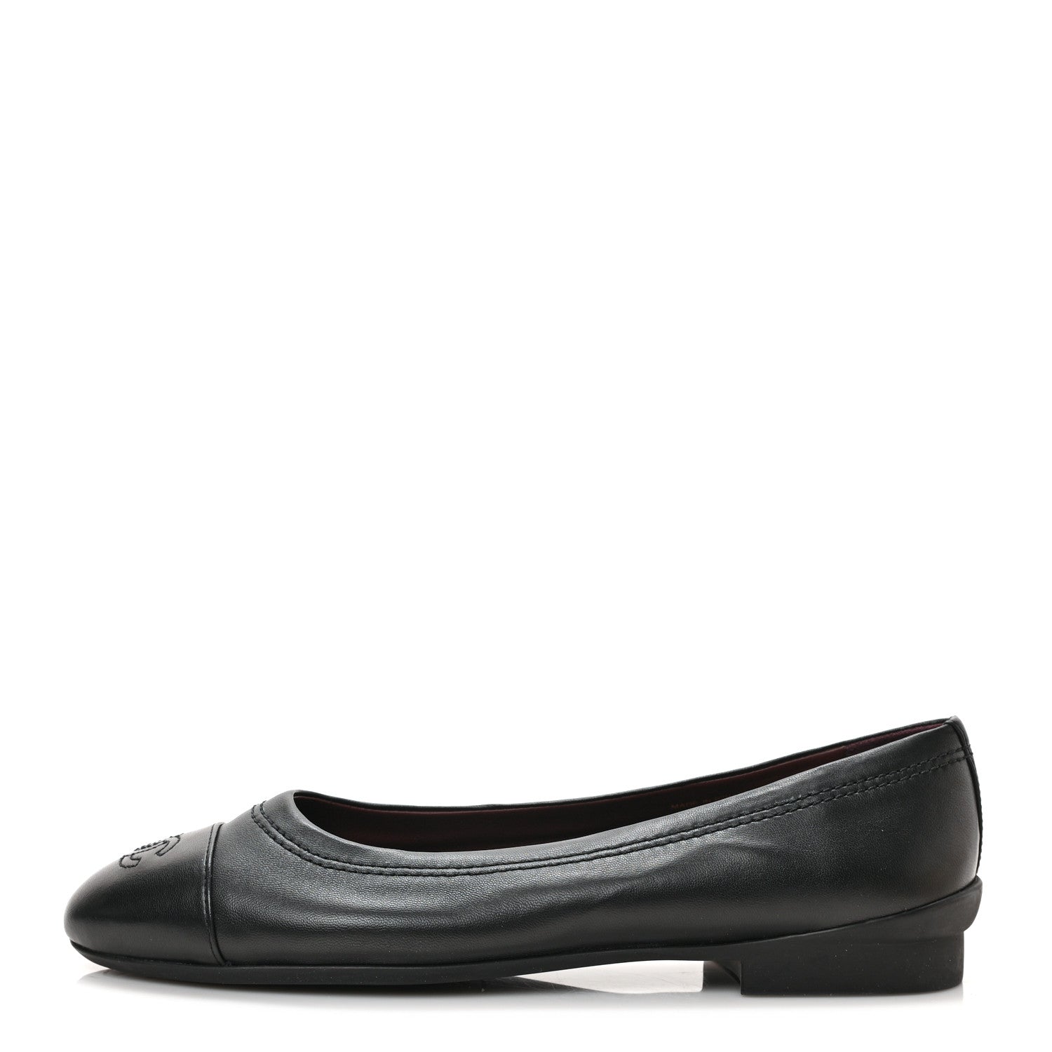 Chanel Lambskin Cap Toe CC Uniform Ballerina Flats 39 Black 1 of 8