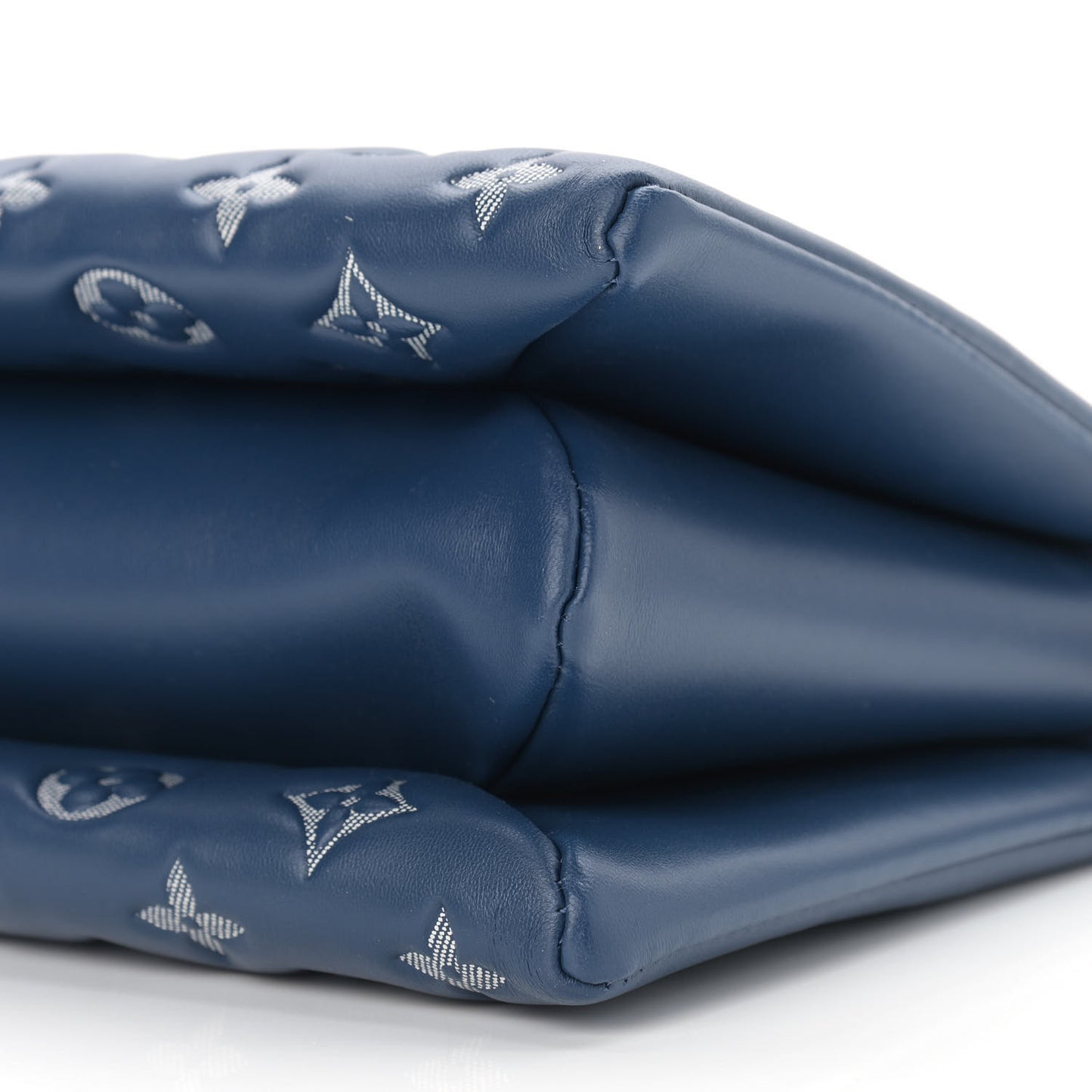 Lambskin Embossed Monogram Coussin PM Denim Blue