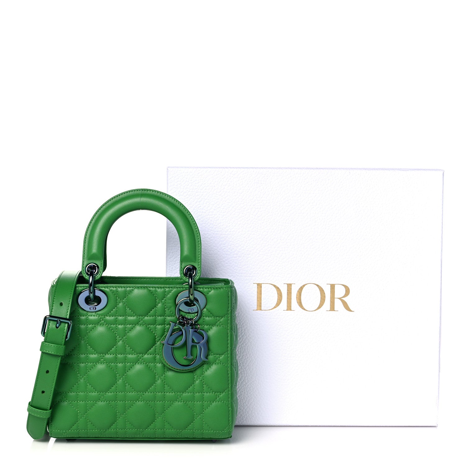 Christian Dior Lambskin Cannage Small Lady Dior Bright Green 12 of 12