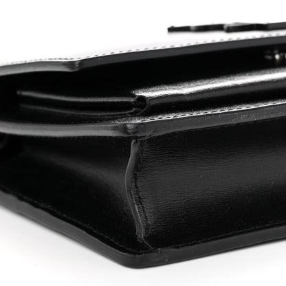 Saint Laurent Calfskin Monogram Sunset Chain Wallet Black 8 of 10