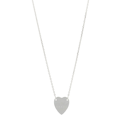 Gucci Sterling Silver Trademark Heart Pendant Necklace 1 of 5