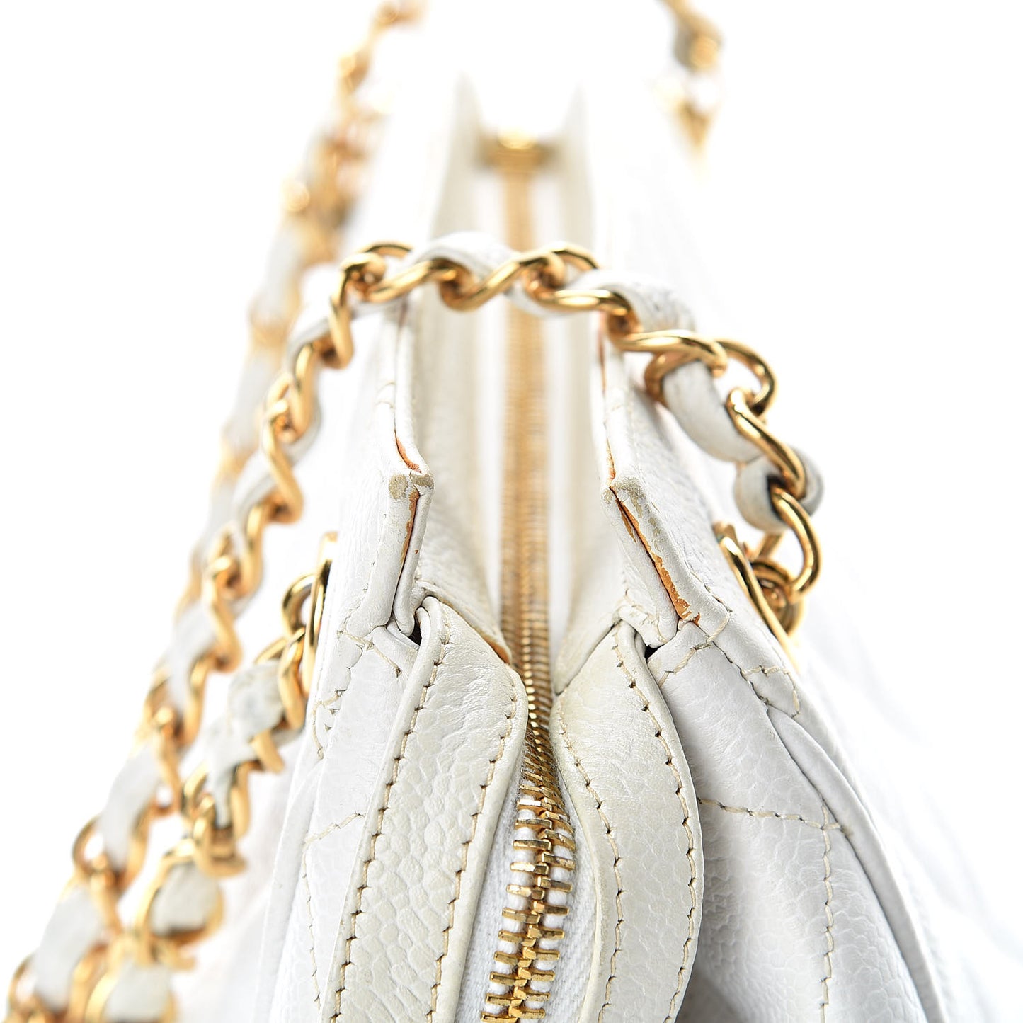 Caviar Quilted Shoulder Bag White