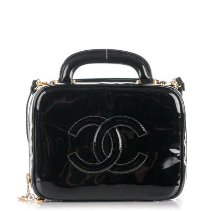 Chanel Patent CC Vanity Cosmetic Case Black 1 of 7
