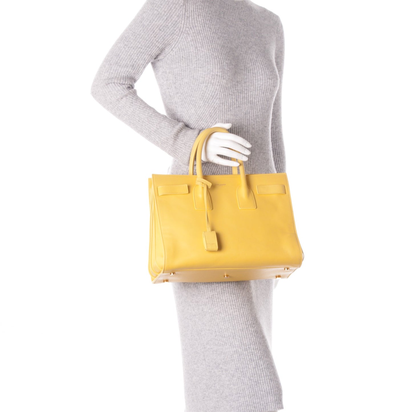 Calfskin Small Sac De Jour Bag Yellow