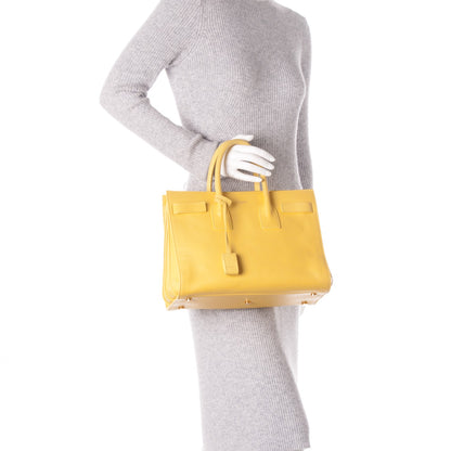 Saint Laurent Calfskin Small Sac De Jour Bag Yellow 3 of 8