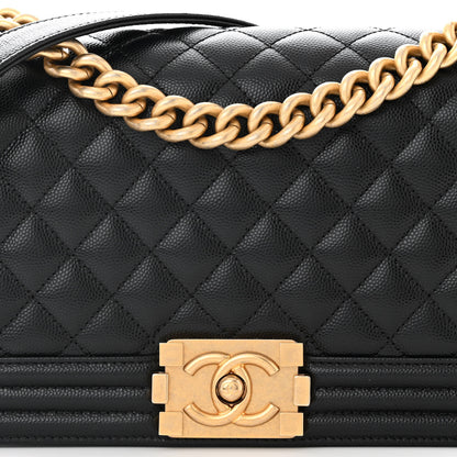 Chanel Caviar Quilted Medium Boy Flap Black 8 of 11