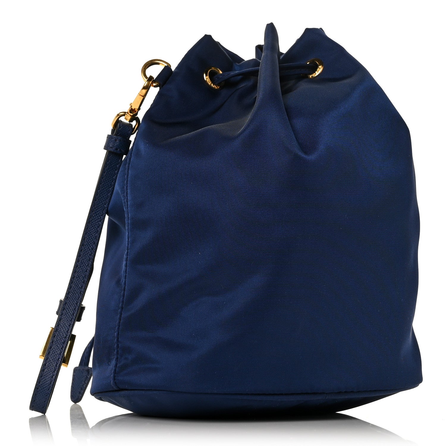 Prada Saffiano Tessuto Nylon Bucket Wristlet Royal 2 of 7