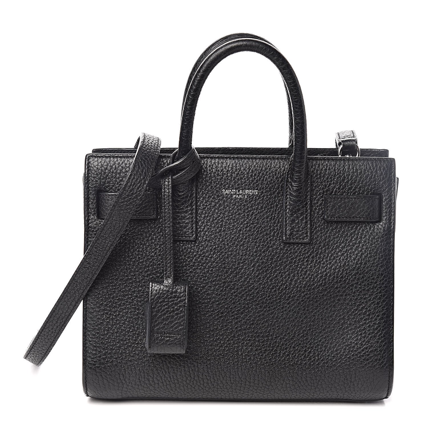 Saint Laurent Grained Calfskin Nano Sac De Jour Black 1 of 12