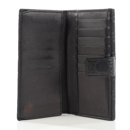 Gucci Guccissima Margaux Calfskin Metal Bar Continental Flap Wallet Black 7 of 10