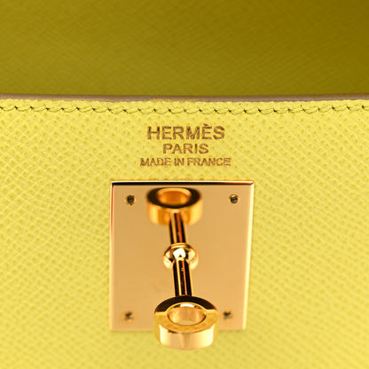 Hermes Epsom Kelly Sellier 32 Lime 6 of 10