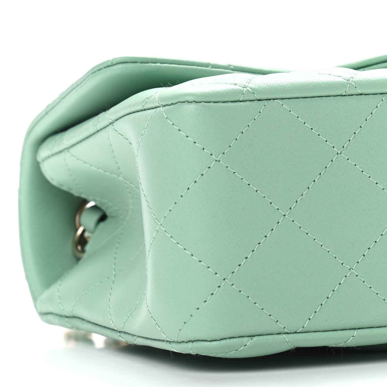 Chanel Lambskin Quilted Mini Rectangular Flap Light Green 8 of 9