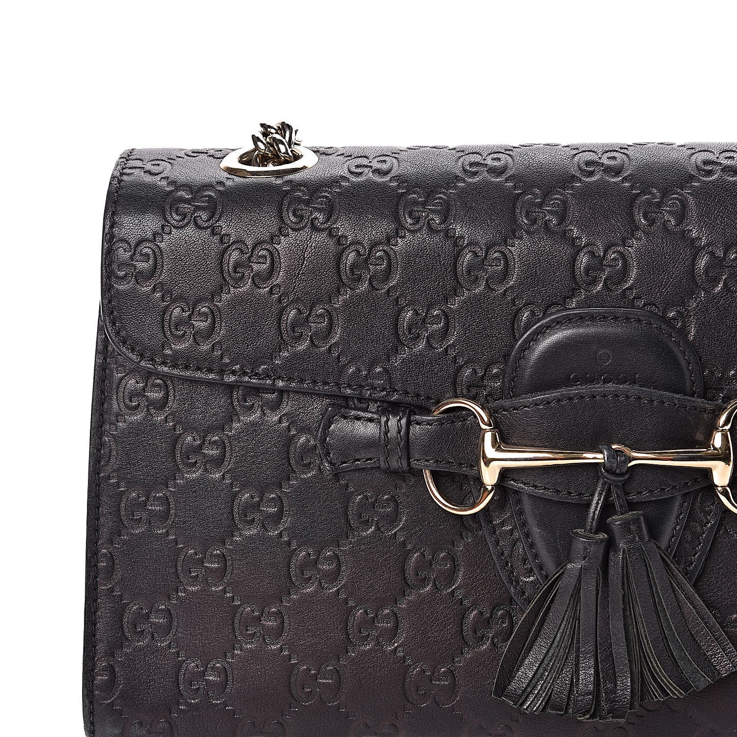 Gucci Guccissima Medium Emily Chain Shoulder Bag Black 15 of 17
