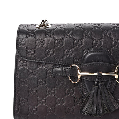 Gucci Guccissima Medium Emily Chain Shoulder Bag Black 15 of 17