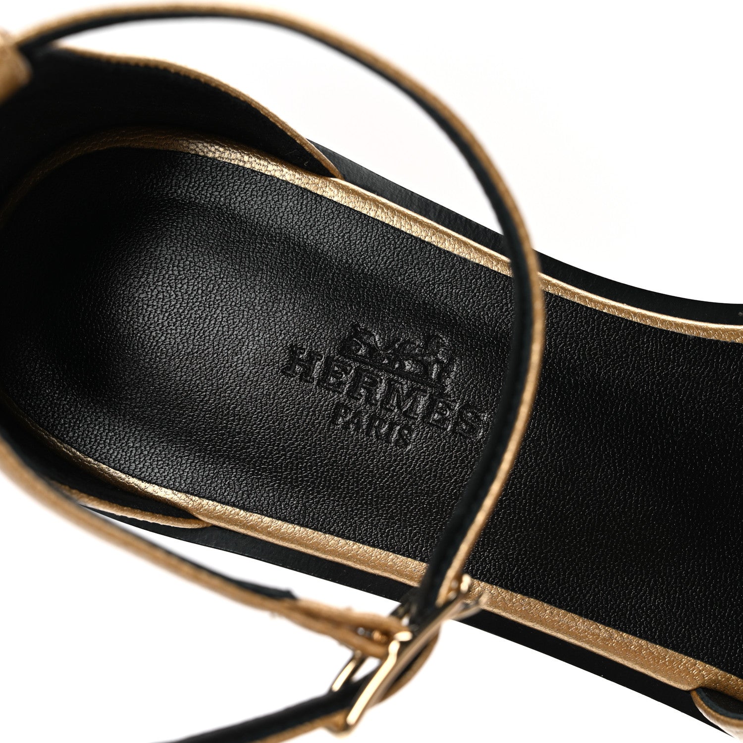 Hermes Metallic Chevre Chamkilight Santorini Sandals 36 Dore 9 of 10