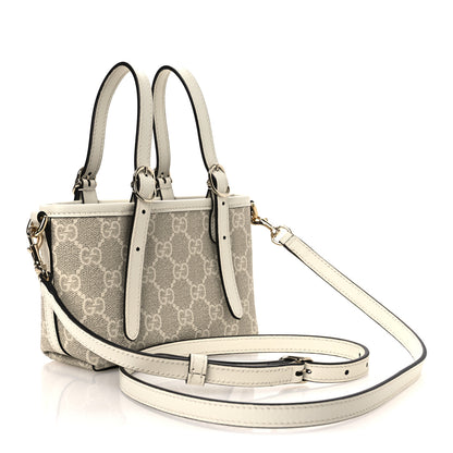 Gucci GG Supreme Monogram Emblem Mini Bag Beige Mystic White 3 of 10