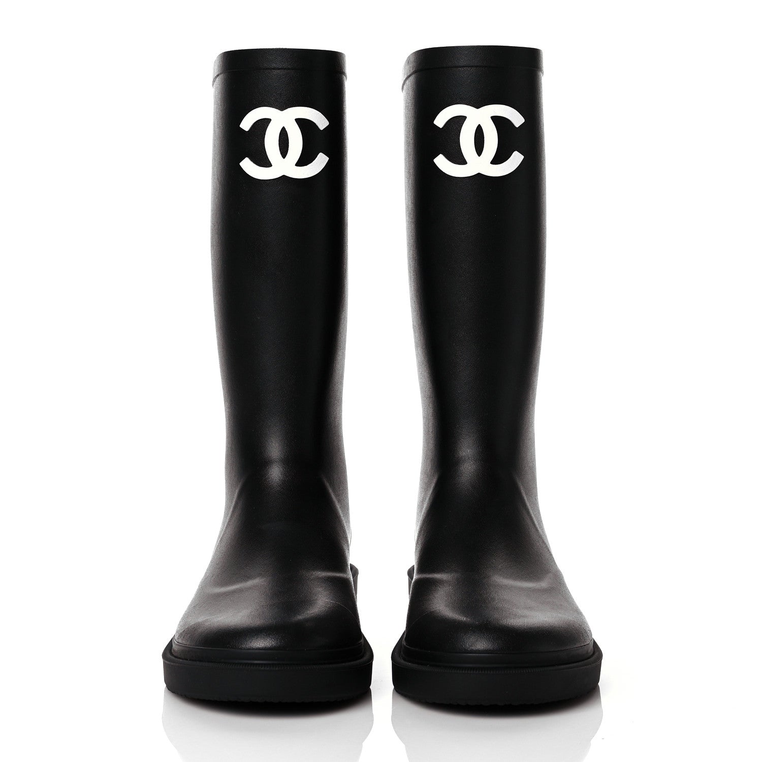 Chanel Caoutchouk CC High Boots 36 Black 2 of 9