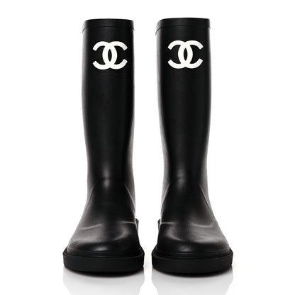 Chanel Caoutchouk CC High Boots 36 Black 2 of 9