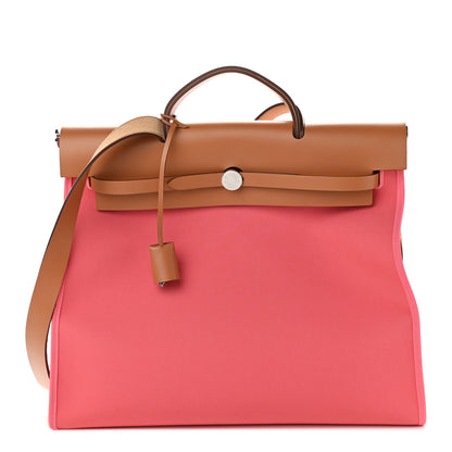 Hermes Toile Vache Hunter Herbag Zip 39 MM Rose Azalee 3 of 10