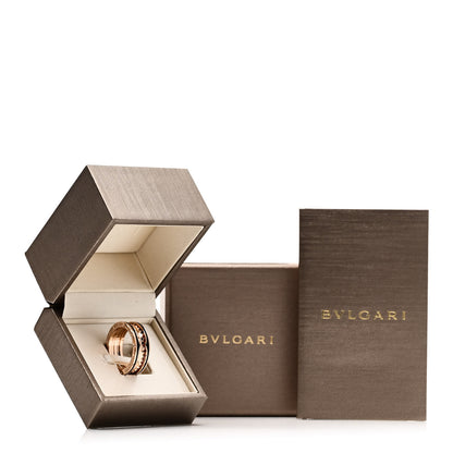 Bulgari 18K Rose Gold Black Ceramic B.Zero1 Rock Two-Band Ring 61 9.5 6 of 6
