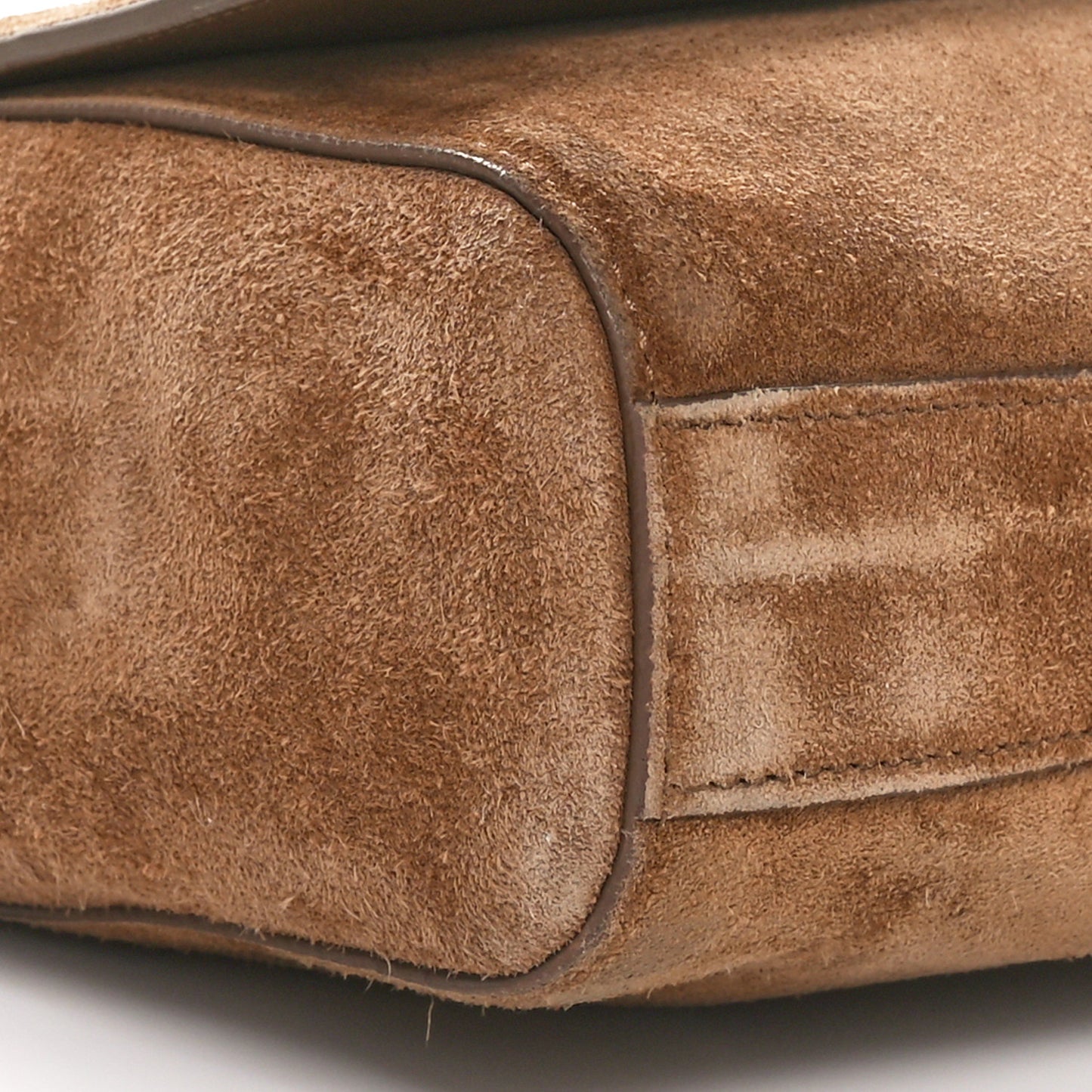 Smooth Calfskin Suede Medium Reversible Monogram Kate Satchel Light Ochre