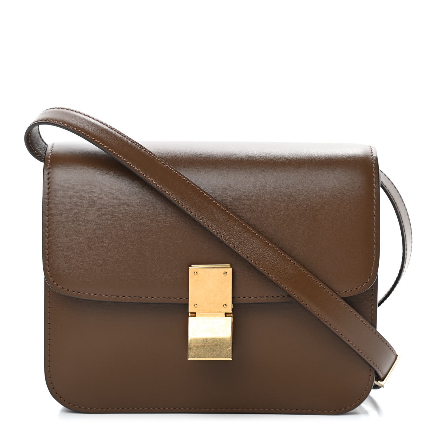 Box Calfskin Teen Classic Box Flap Bag Camel