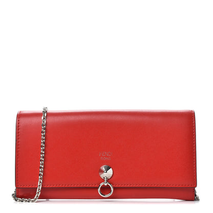 Fendi Vitello Liberty Century Lucido By The Way Continental Wallet On Chain Rosso 1 of 9
